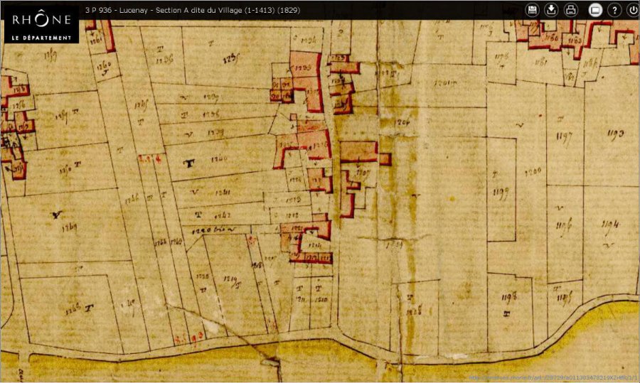 Extrait d'un plan cadastral